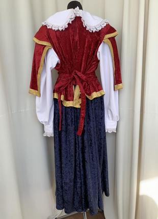 Средневековая дама мушкетер принцесса ренессанс платье карнавальное5 фото
