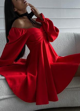 Платье короткое свободное с рукавом осеннее белое черное коричневое красное розовое базовое качественное2 фото