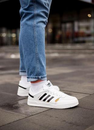 Кроссовки мужские adidas drop step low white black gold