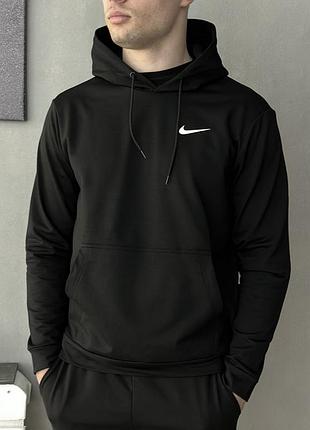 Мужская толстовка худи с капюшоном чоловіча чорна толстовка nike
