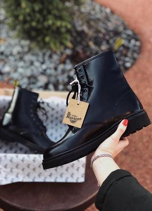 💖dr martens all black💖жіночі зимові ботинки/сапоги мартінс чорні  з хутром,женские зима10 фото