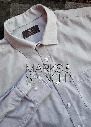 Брендова топова базова сіра чоловіча сорочка l marks & spencer