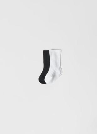 Набір шкарпеток zara в рубчик комплект носків високих