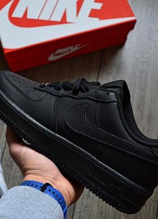 Топ ❗️ кожаные кроссовки nike air force 1 low black