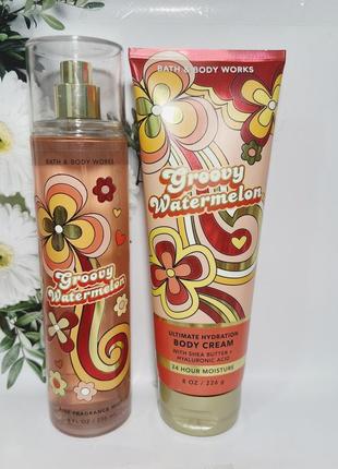 Набір міст + крем для тіла groovy watermelon від bath and body works