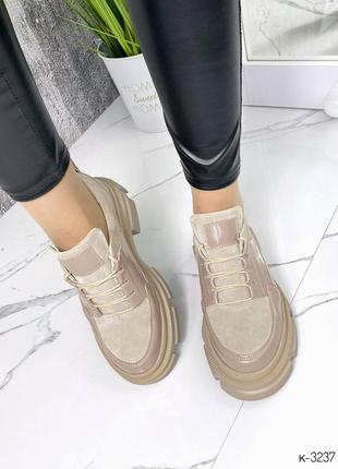 Натуральные кожаные и замшевые туфли - лоферы - оксфорды цвета мокко на шнуровке7 фото