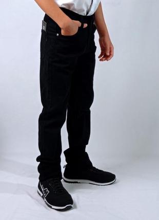 Школьные штаны для подростка мальчика черного цвета коттоновые4 фото