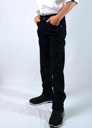 Школьные штаны для подростка мальчика черного цвета коттоновые2 фото