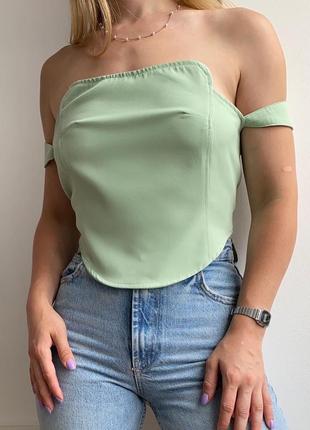 Новый мятный топ cider в корсетном стиле