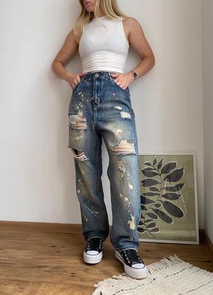 Клевые джинсы с потертостями shein6 фото