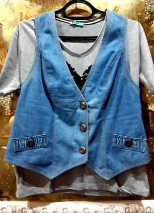 Модний джинсовий жилет