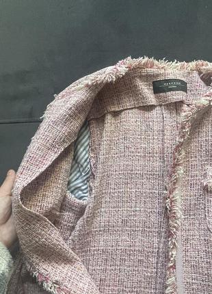 Max mara пиджак твидовый розовый3 фото