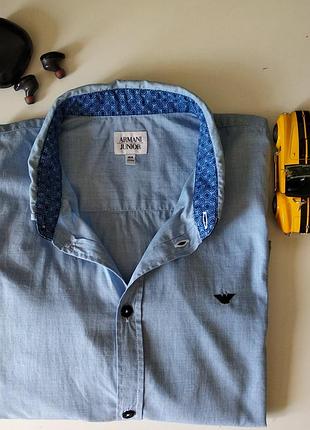 Підліткова сорочка  для хлопця armani блакитна