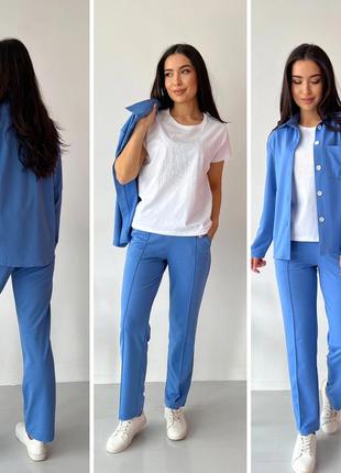 Костюм трійка. розміри: 42-44, 46-48, 50-52, 54-56. кольори: чорний, бордовий, смарагдовий, електрик, мокко, малина, соковита трава, волошковий