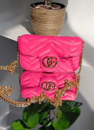 Сумочка gucci marmont mini pink