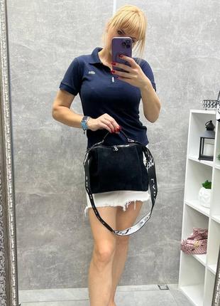 Натуральна замша. молодіжний якісний клатч lady bags на два відділення з двома знімними ременями9 фото