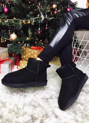 Ugg classic 2 mini black жіночі зимові угі, замшеві чорні уги/угги женские зима2 фото