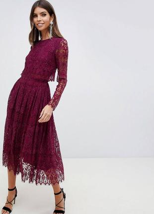 Кружевное платье миди asos размеры 14,8