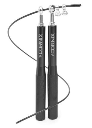 Скакалка швидкісна для кросфіту cornix speed rope xr-0152 black poland