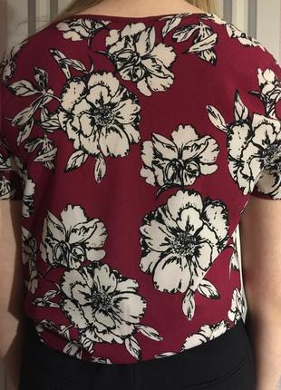 Удлиненный топ блуза в цветы new look xs-m3 фото