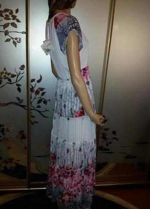 Романтичное, натуральное, летнее платье-сарафан, цветочный принт, жатка 48-50-524 фото