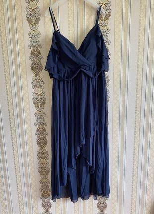 Вечернее длинное платье, темно-синее большое платье, сукня2 фото