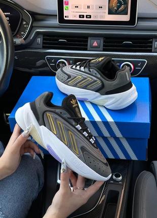 Женские кроссовки adidas ozelia dark grey gold w3 фото