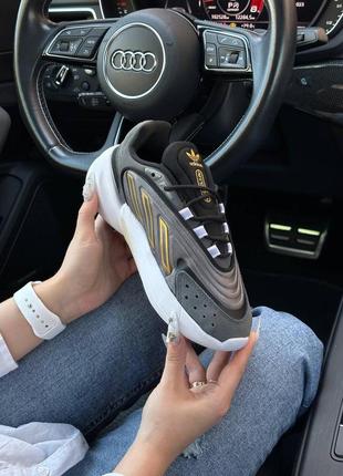 Женские кроссовки adidas ozelia dark grey gold w5 фото