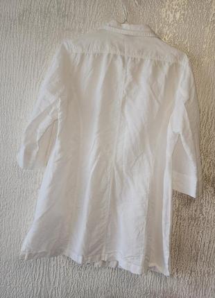 Рубашка лен льняная коттон удлиненная натуральная4 фото