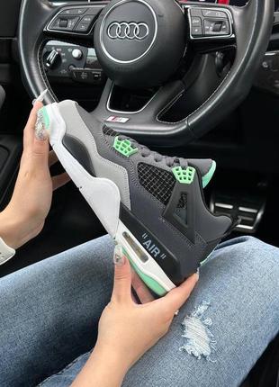 Женские кроссовки nike air jordan 4 x off-white green glow5 фото