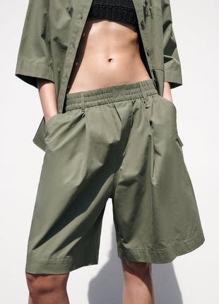 Zara поплиновые шорты, бермуды1 фото