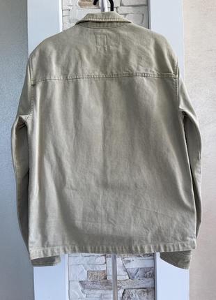 Мужская джинсовка бежевого цвета с карманами zara7 фото