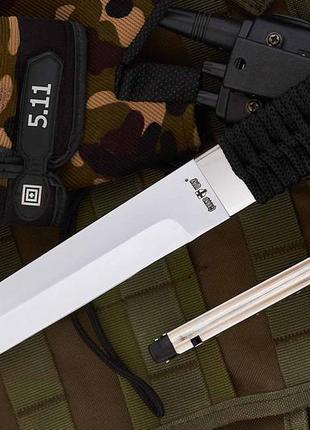 Несложной нож с клинком американский танто 7, с темляком и тканевым чехлом в комплекте