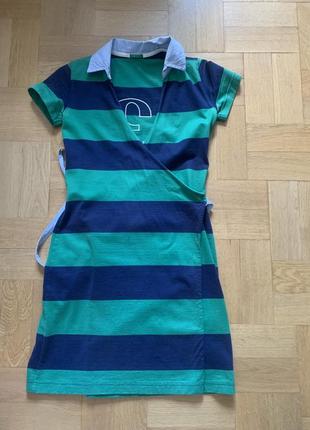 Коттоновое платье на запах benetton p.xs,s