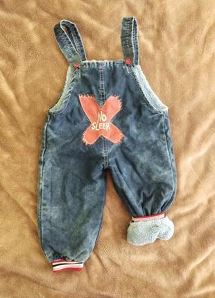 Теплые джинсы на травки 74 см