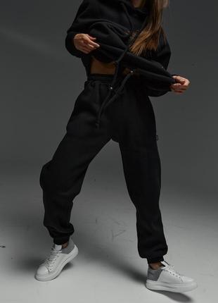 Штани жіночі чорніоверсайз на осінь