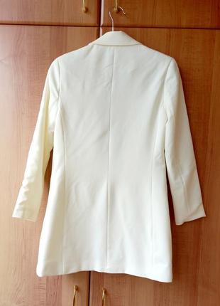 Новый женский длинный айвори, светлый деловой, классический пиджак new look / жакет, накидка.4 фото