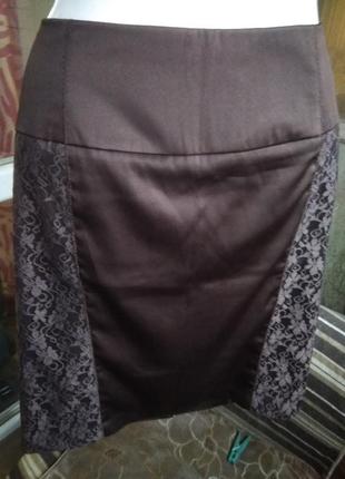 Юбка карандаш под атлас цвет шоколад, размера плюс сайз евро 46 укр 54 bonprix