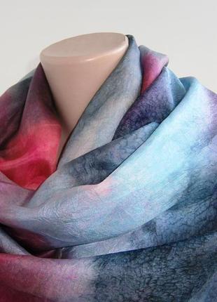 Красивый винтажный шарф из натурального шелка.6 фото