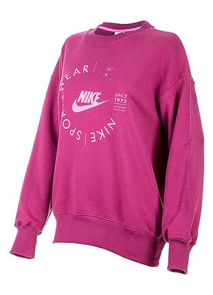 Женский свитшот nike w nsw flc os crew prnt su розовый m (7dfd4234-653 m)