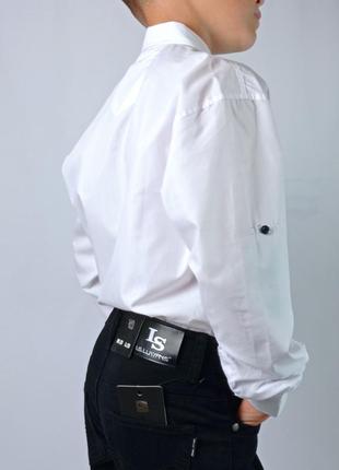 Белая рубашка трансформер для мальчика подростка в школу5 фото