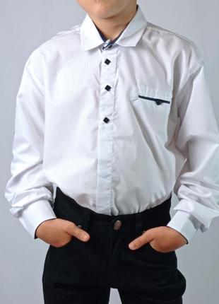 Белая рубашка трансформер для мальчика подростка в школу4 фото