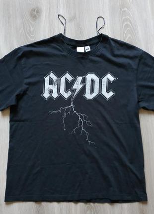 Футболка ac/dc от h&m cotton размер м, состояние хорошее1 фото