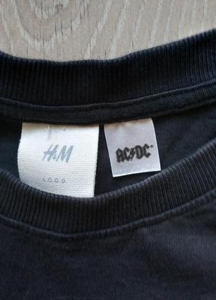 Футболка ac/dc от h&m cotton размер м, состояние хорошее4 фото