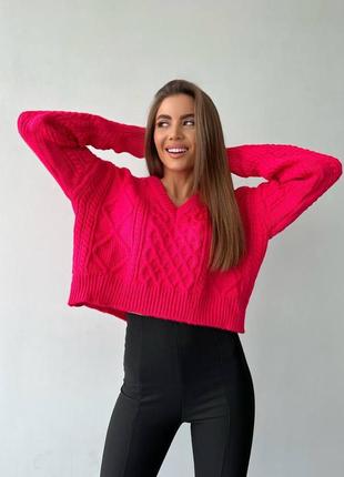 Укороченные свитера свитерики с узорами 30% шерсть6 фото