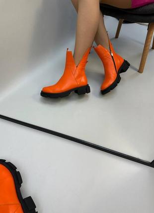 Эксклюзивные ботинки из итальянской кожи и замши женские5 фото