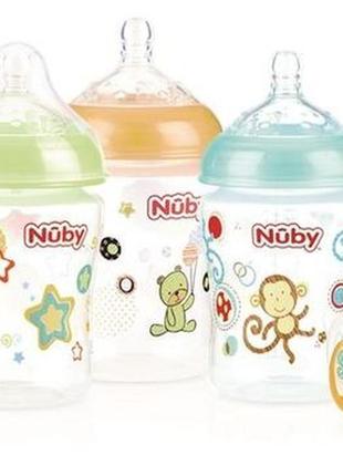 Nuby natural touch набор бутылочка для кормления 3шт и соска пустышка2 фото