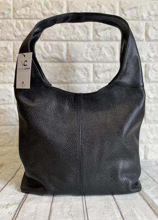 Велика шкіряна сумка хобо чорна італія 🇮🇹 нова колекція4 фото