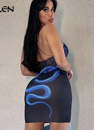 Платье женское короткое мини черное синее