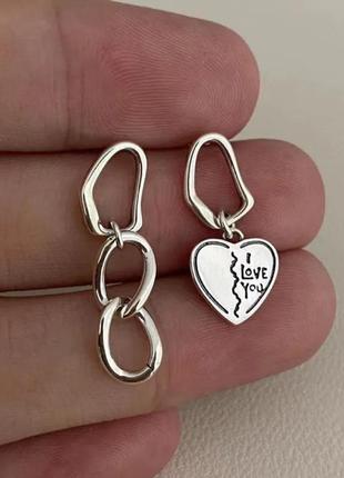 Серьги серебро 925 проба посеребрение асимметричные серьги шарики